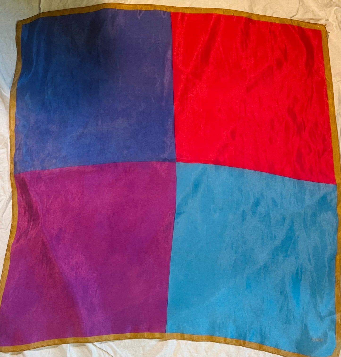 4 Colour block silk