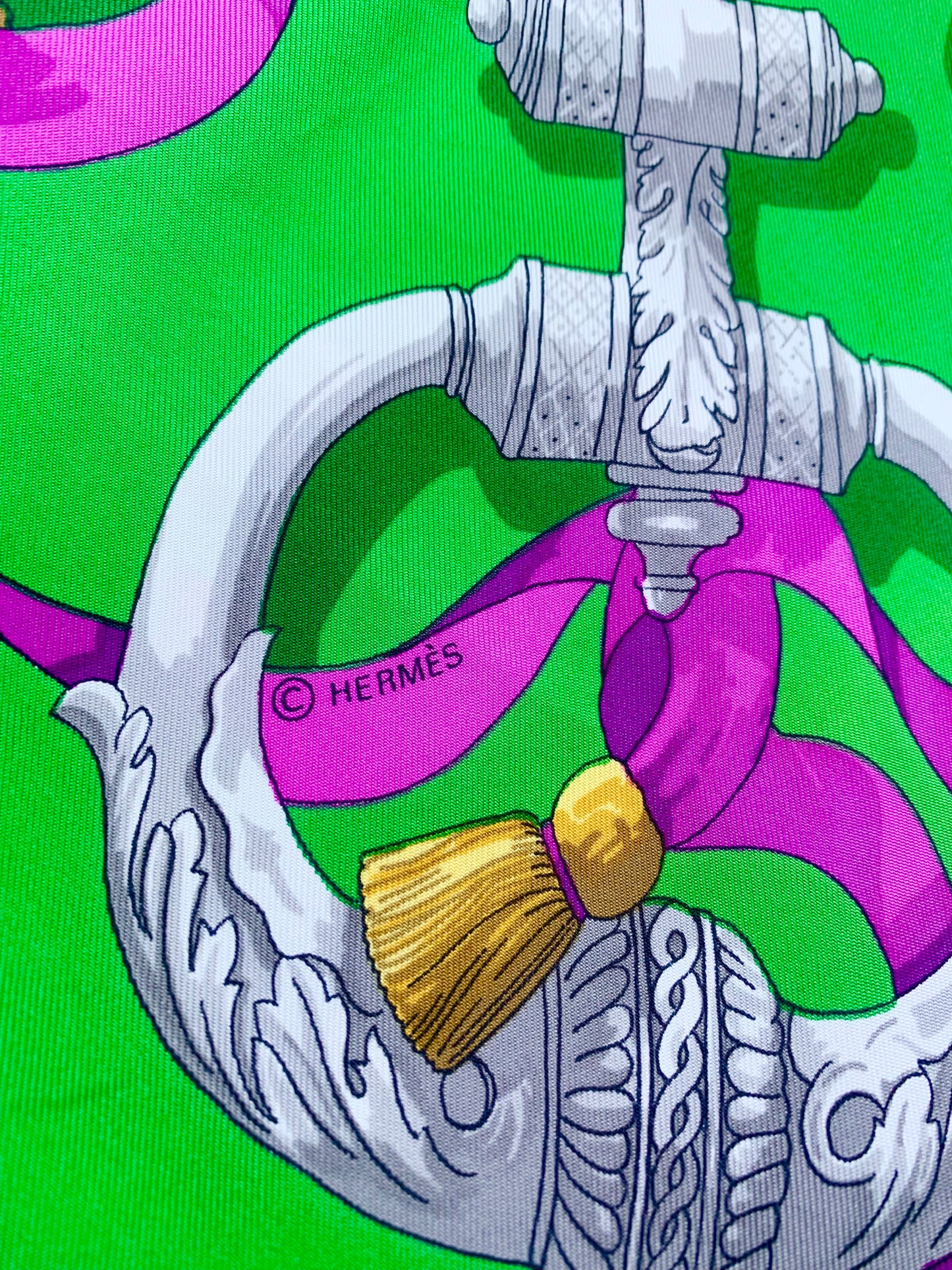 Kelly Green Hermes Silk Scarf