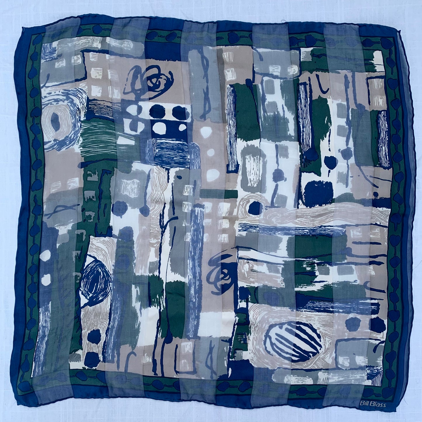 Bill Blass sheer silk Pocket Square