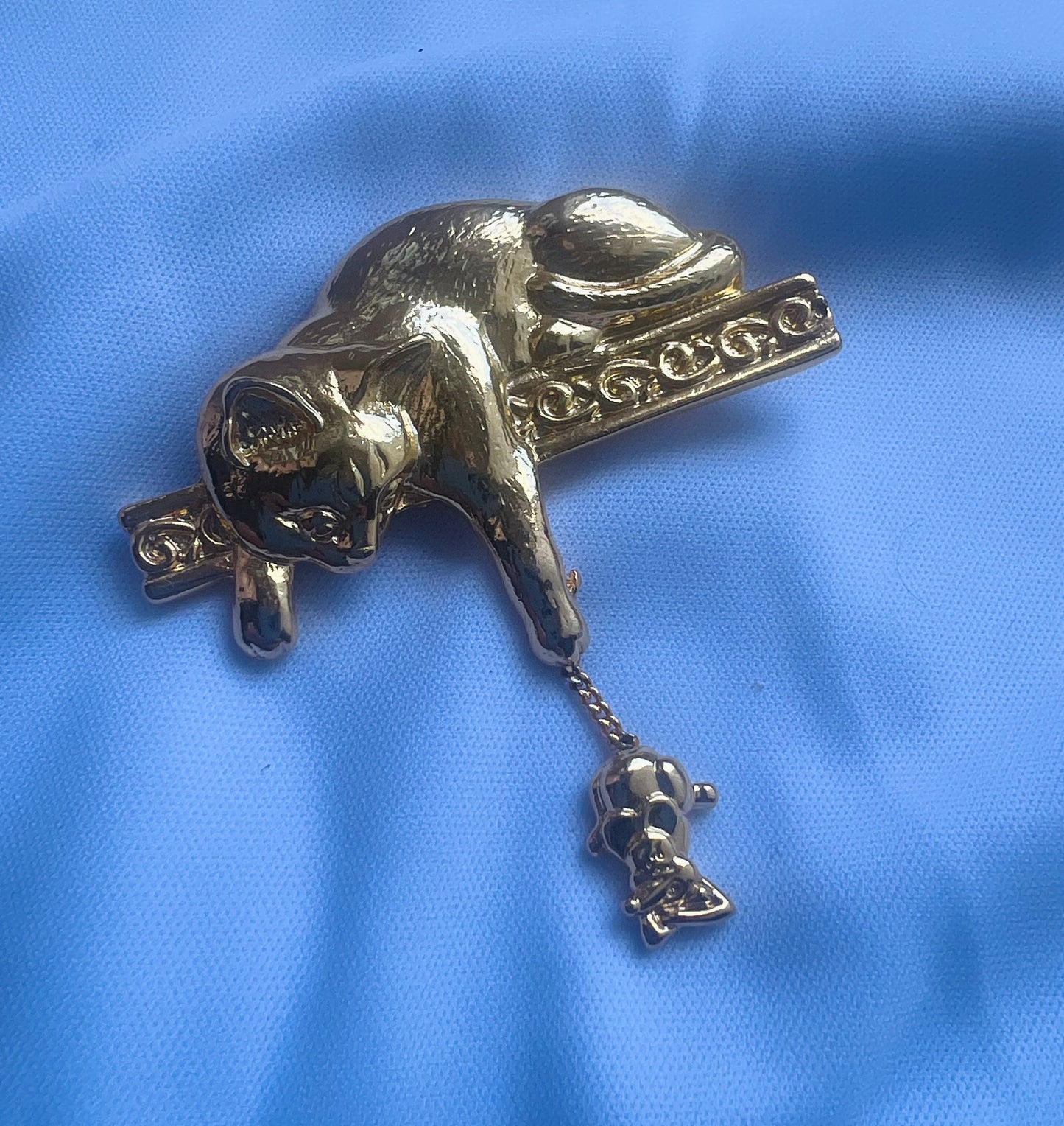 Pussy Cat & Mouse Brooch
