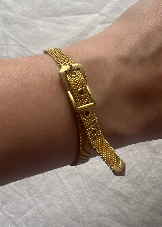 Gold mesh belt bracelet