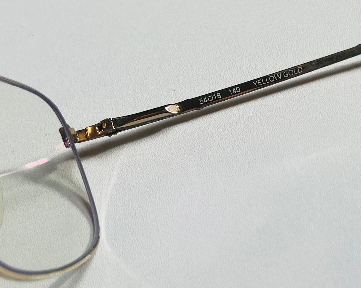 1980s Bulova Blue Light Gold Frame Glasses