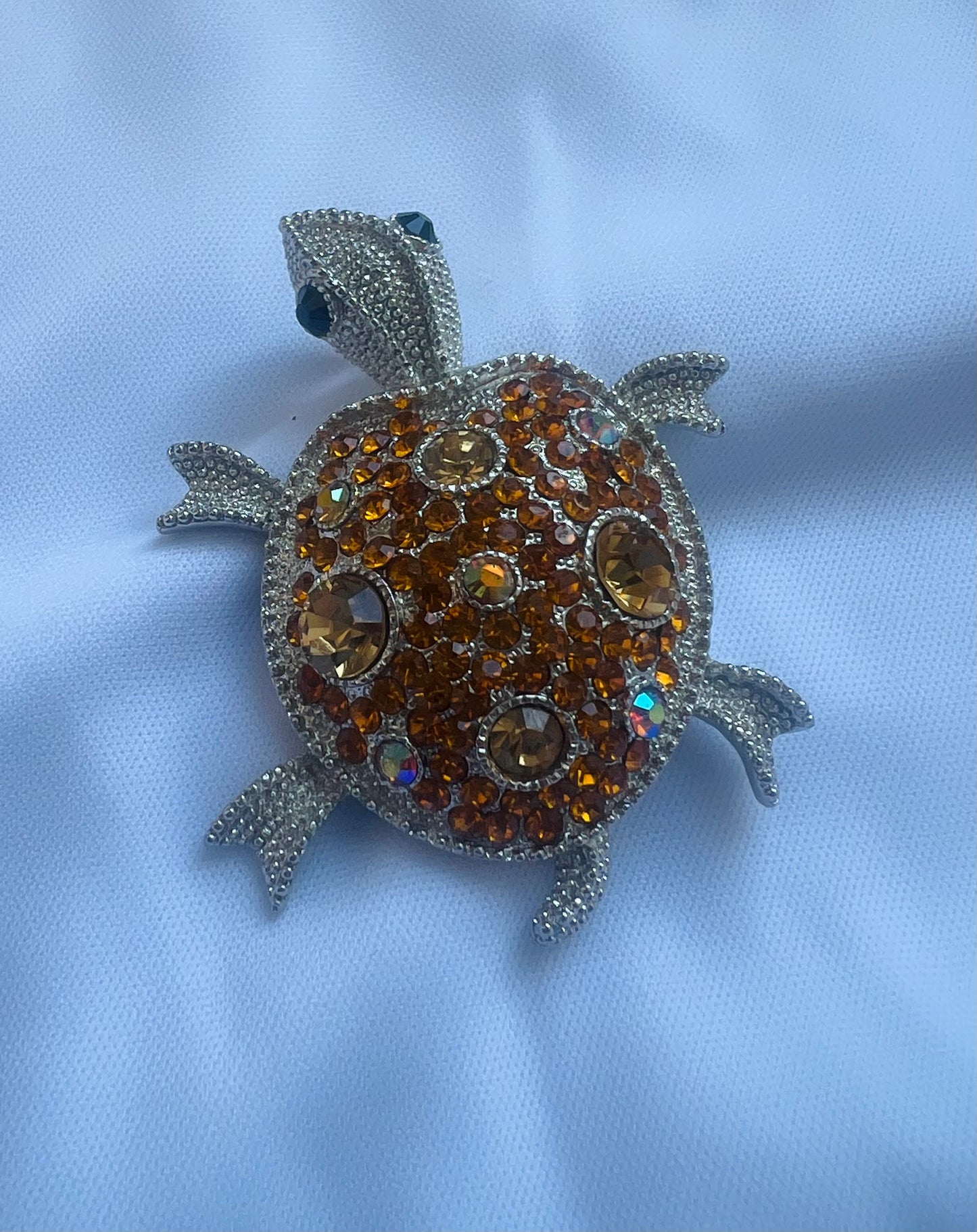 Fancy Tangerine Turtle Brooch/Pendant