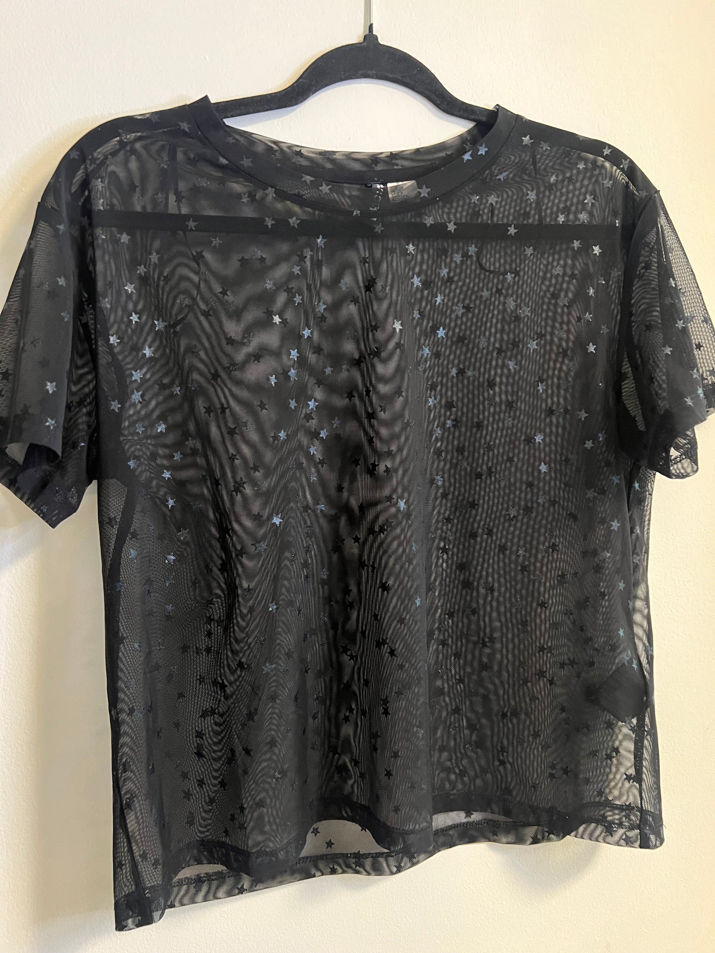 Sky full of stars sparkle mesh top