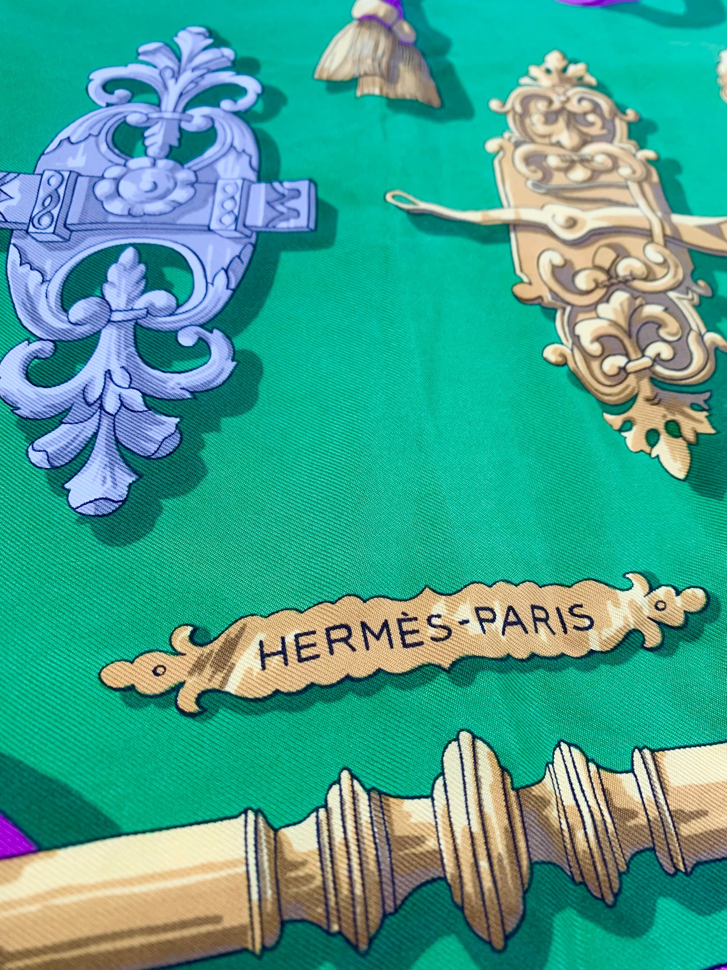 Kelly Green Hermes Silk Scarf
