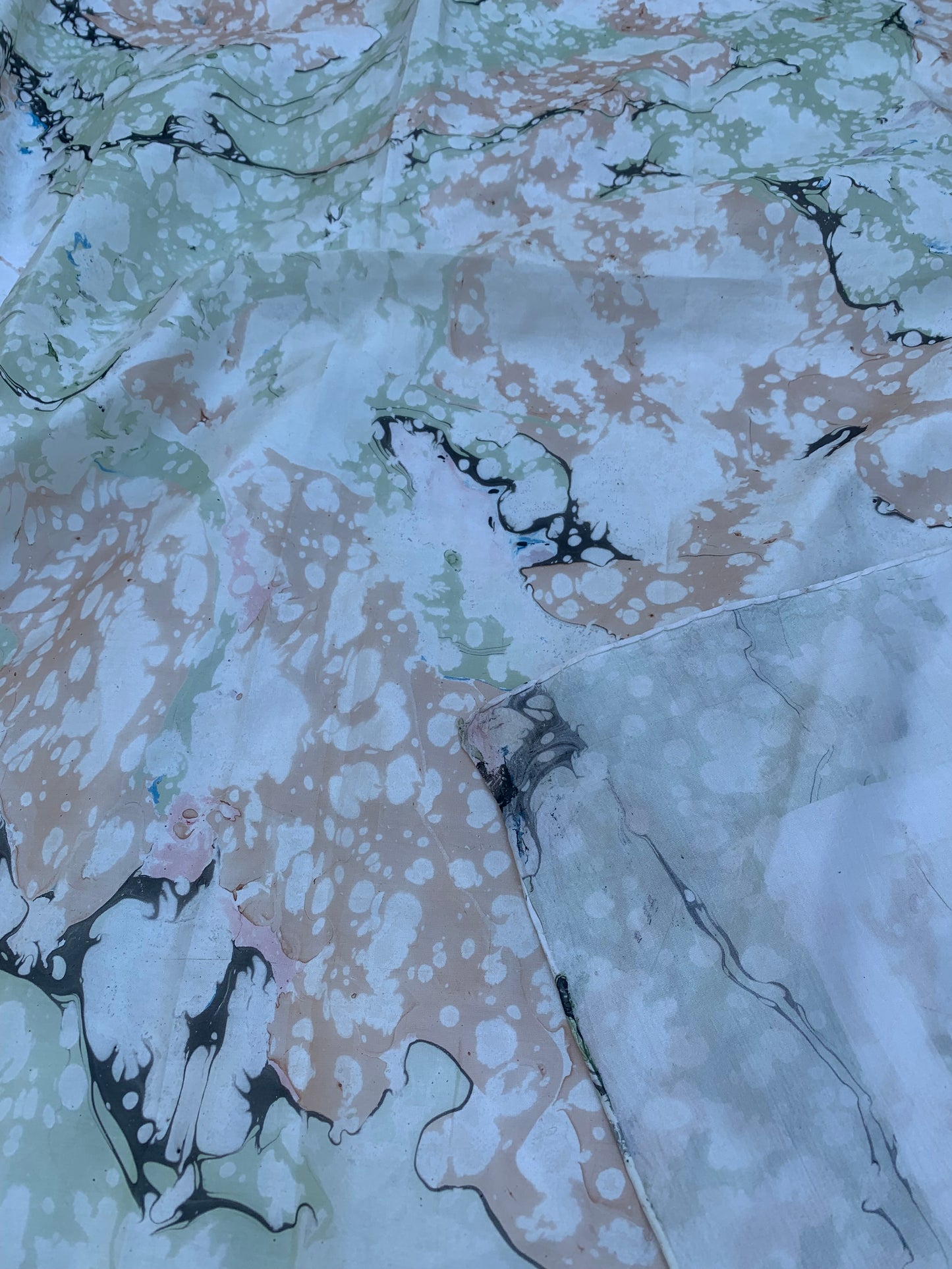 Marble Screen Printed Silk Scarf