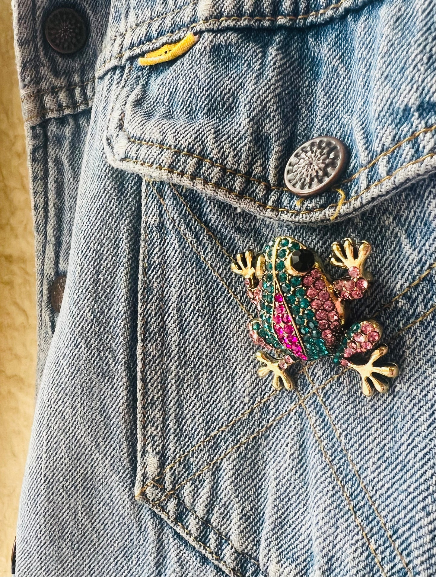 Trans Pride Frog brooch/pendant