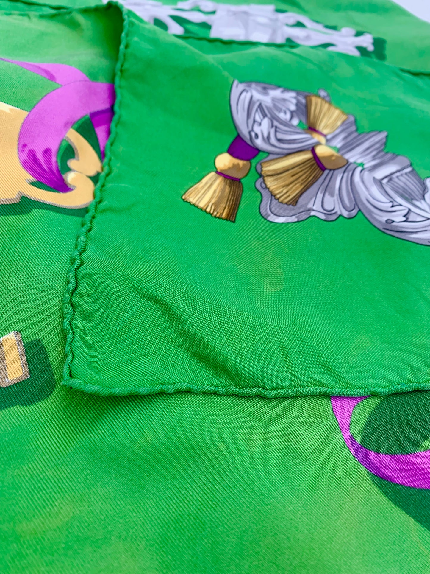 Kelly Green Hermes Silk Scarf