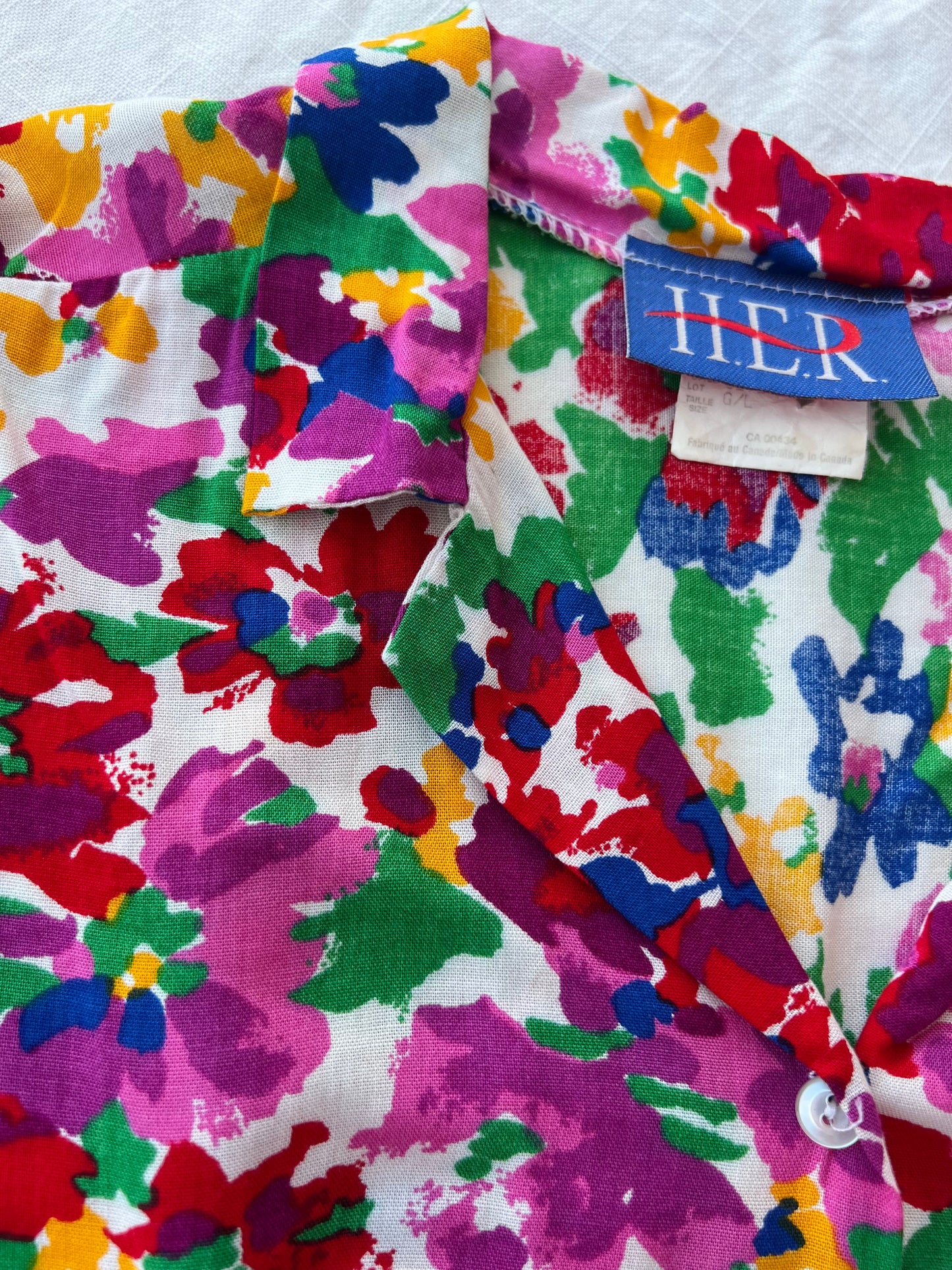 Floral soft button up