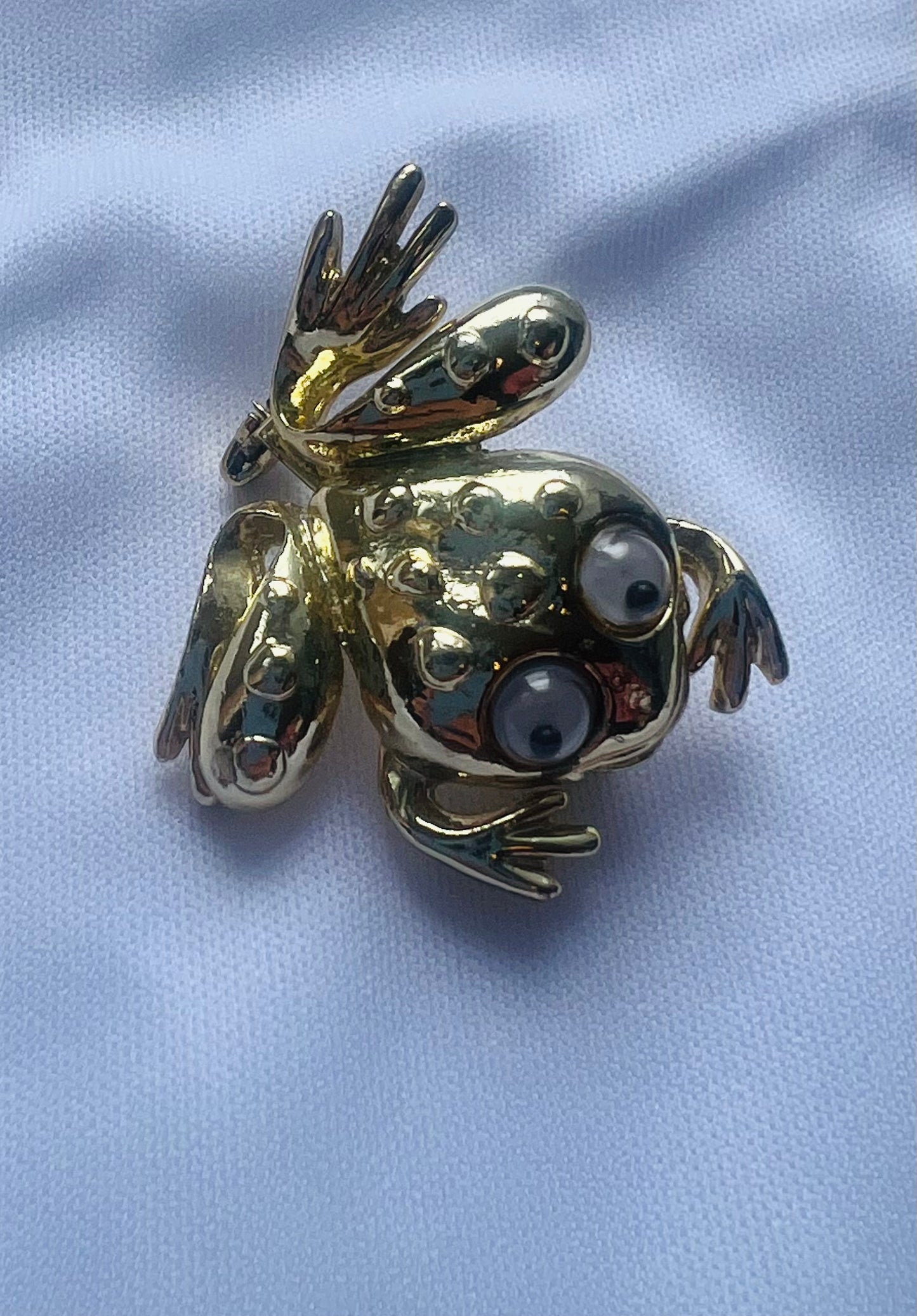 Cross Eyed Toad Brooch