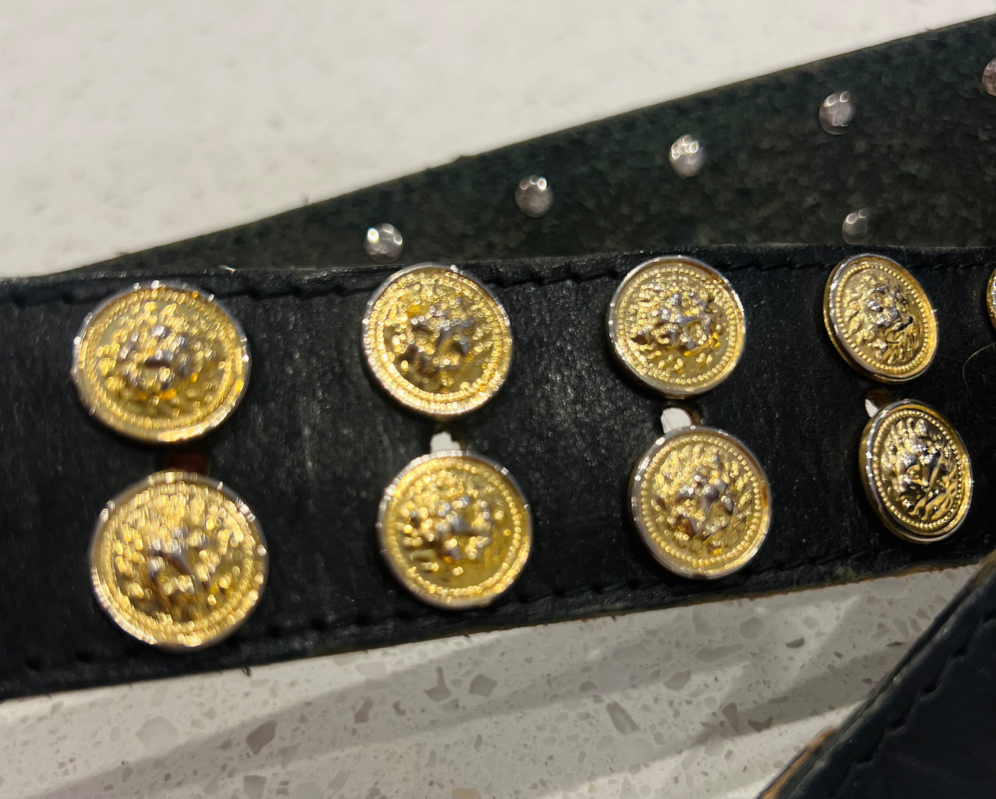 Gold baby studded Leather Belt