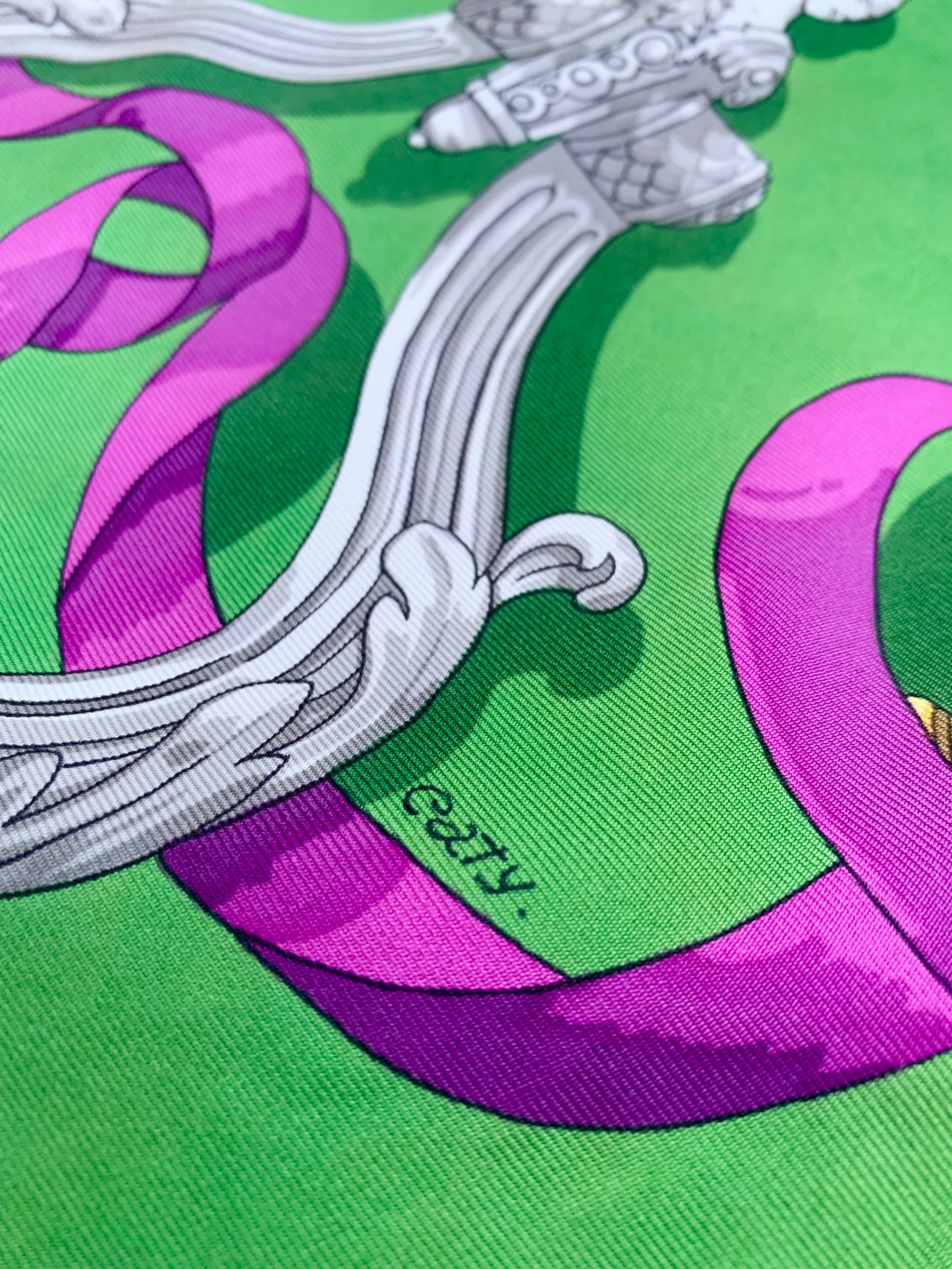 Kelly Green Hermes Silk Scarf