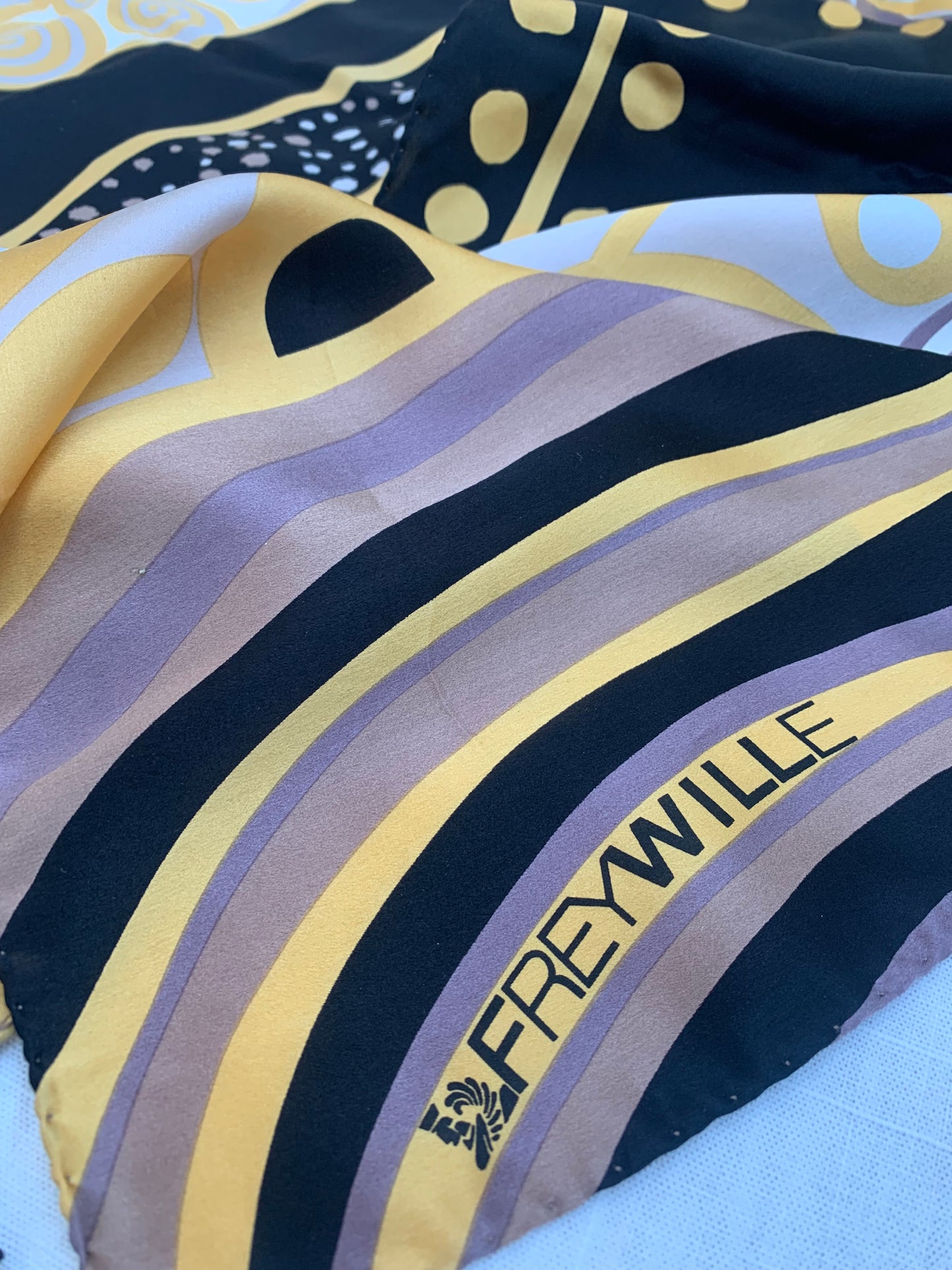 Freywille Earth tones silk scarf, long