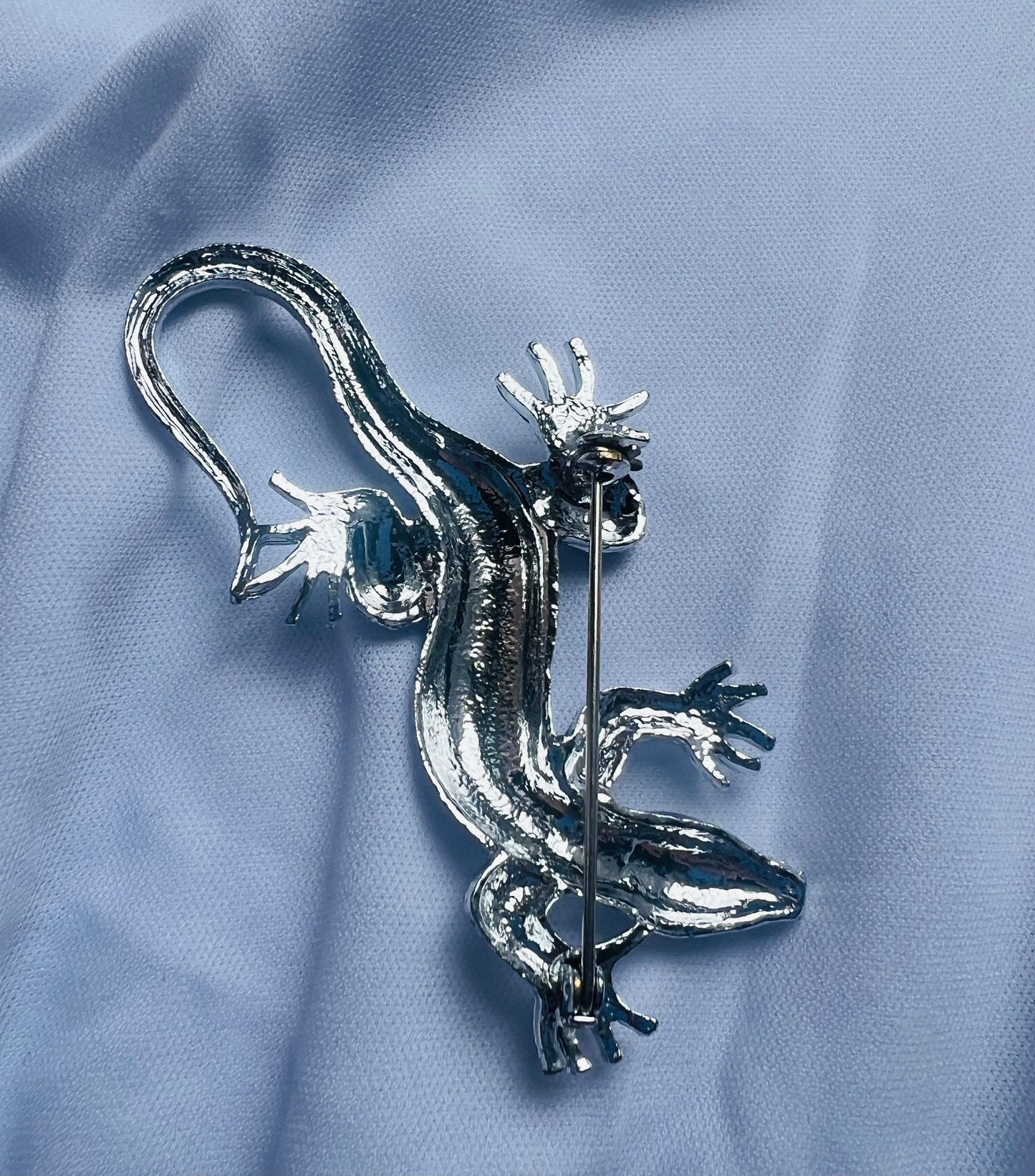 Enby Silver Gator Brooch