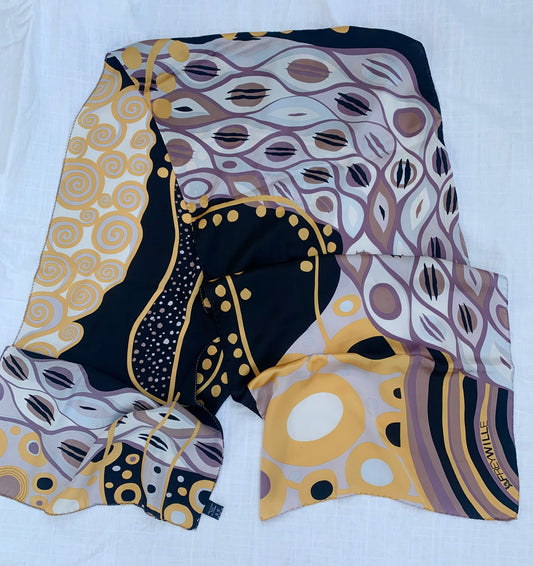 Freywille Earth tones silk scarf, long