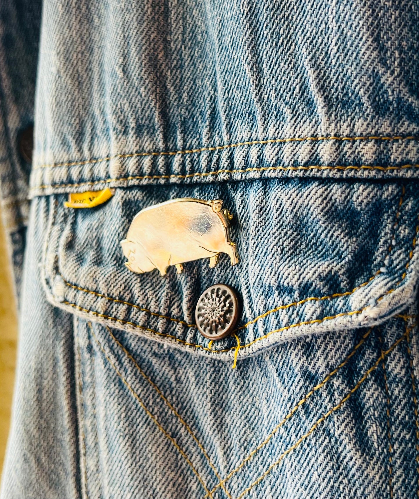 Vegan Love Piggy Brooch