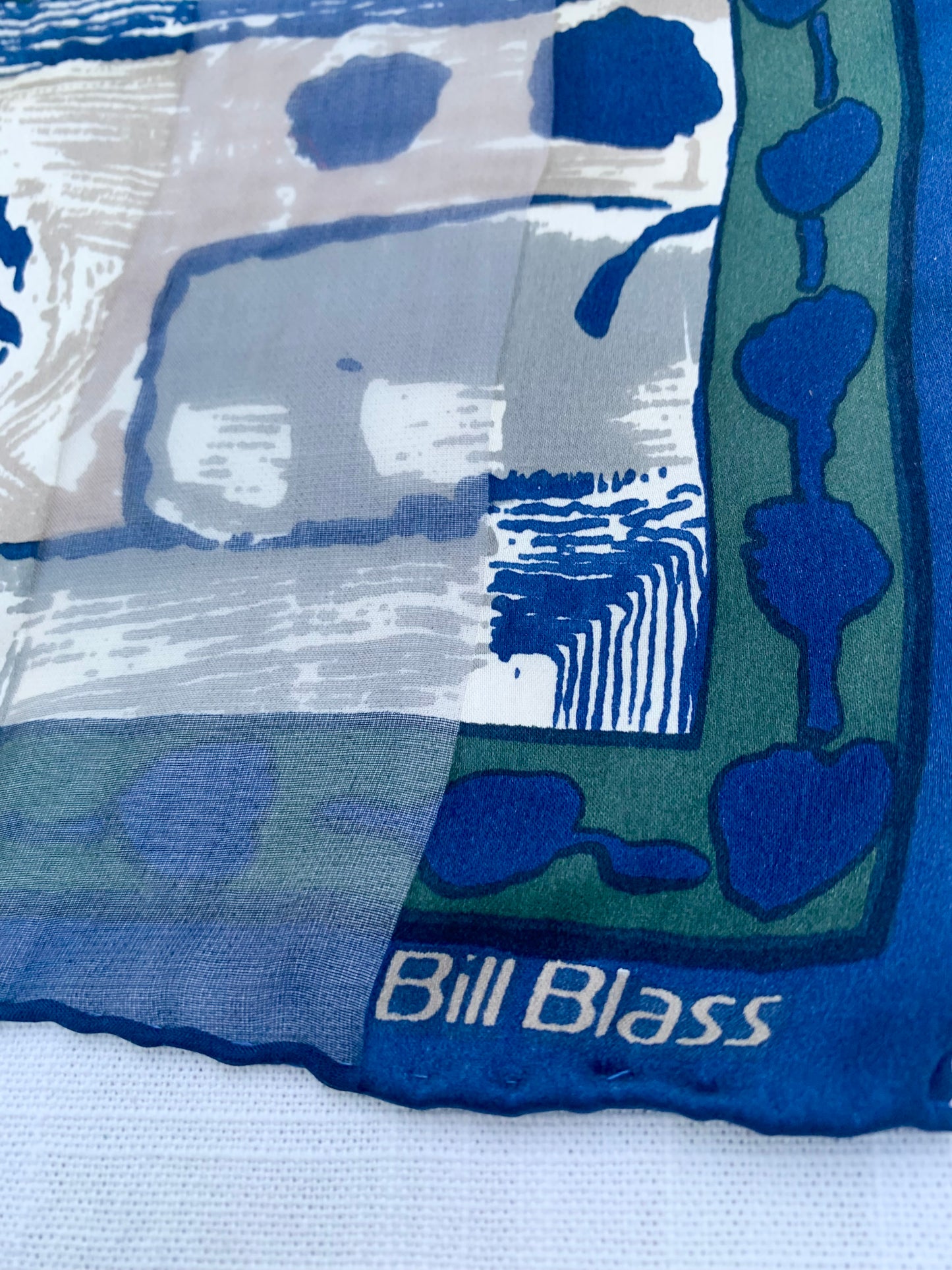 Bill Blass sheer silk Pocket Square