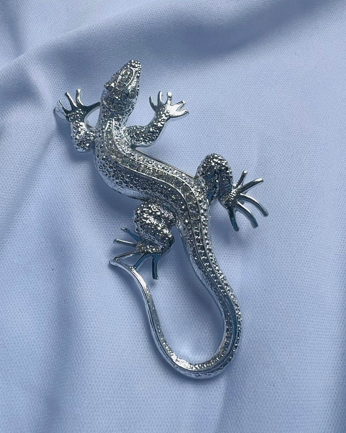 Enby Silver Gator Brooch