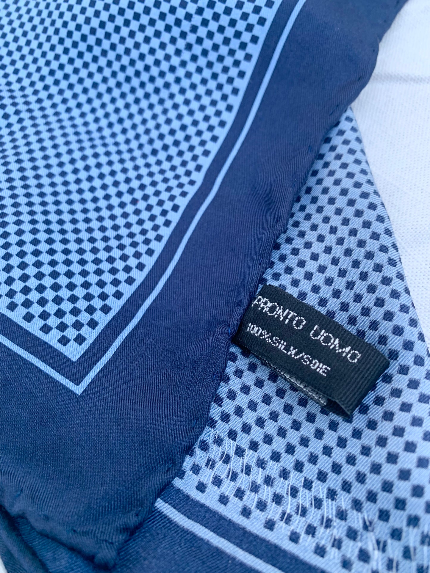 Pronto Uomo Silk checkered Pocket Square