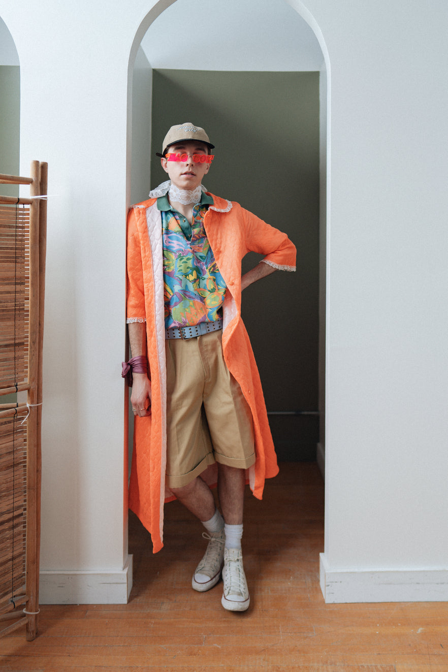 Tangerine Quilted Housecoat