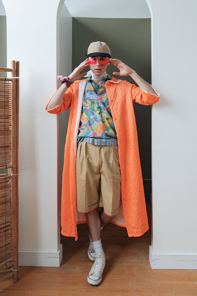 Tangerine Quilted Housecoat