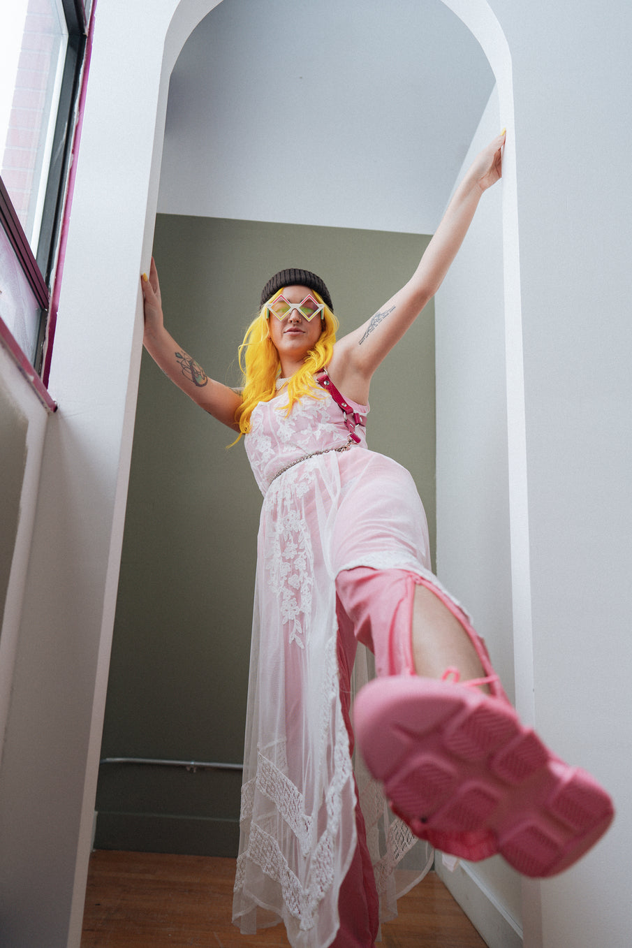 Sheer Lace White dress