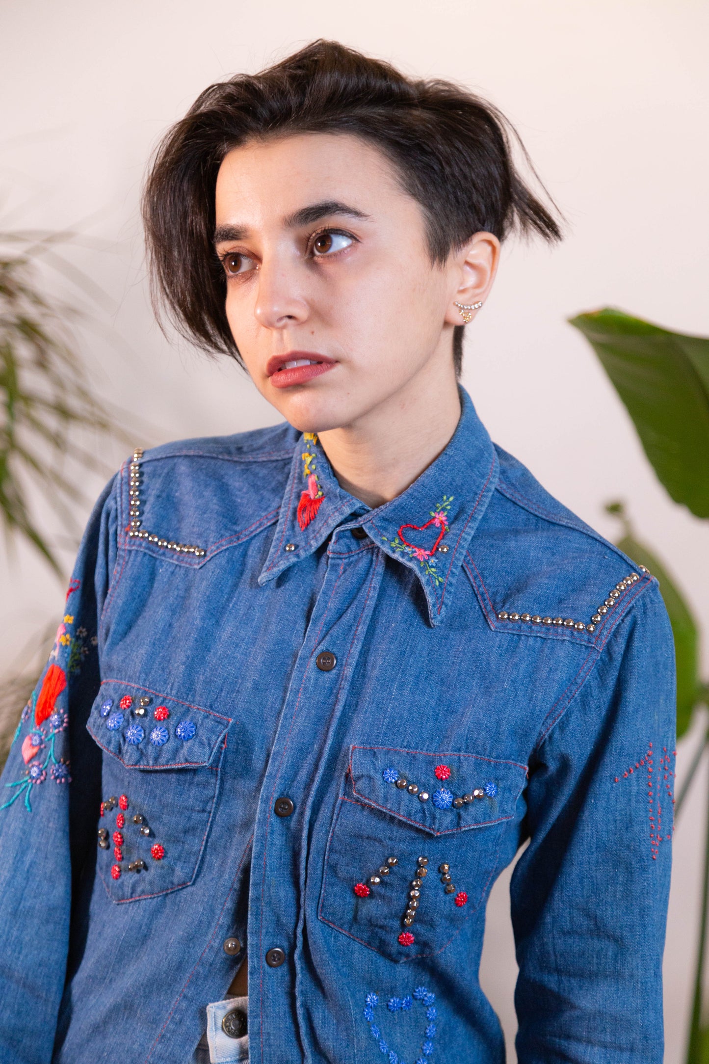 Studded Landlubber 1970s denim shirt