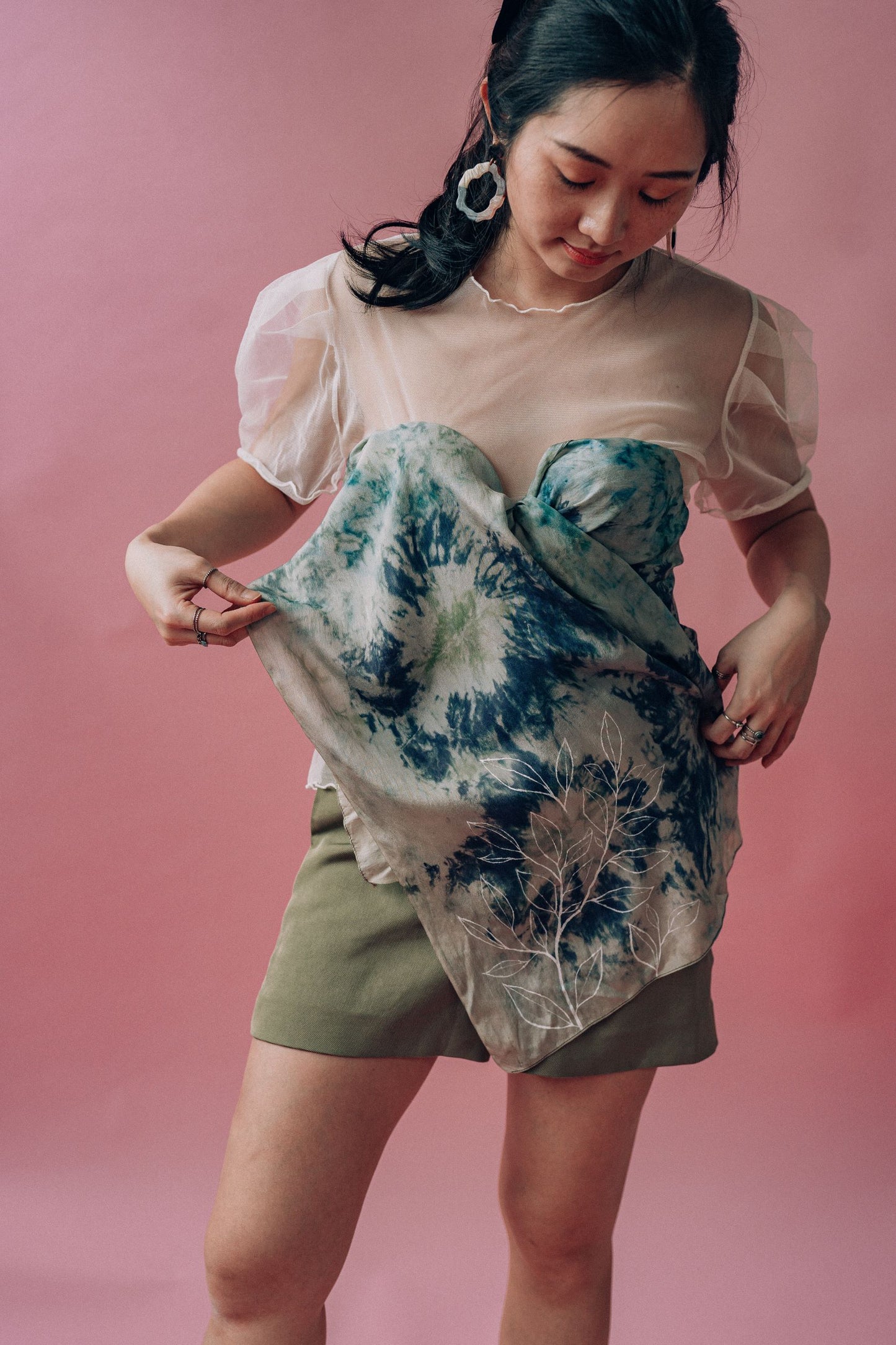 Like Vines: Hand Painted Silk Scarf