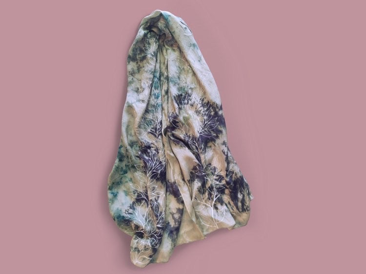 Like Vines: Hand Painted Silk Scarf