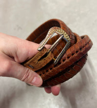 Load image into Gallery viewer, Tawny braided leather belt
