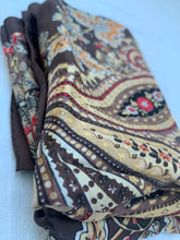 Load image into Gallery viewer, Chocolate Brown Paisley Silk Scarf
