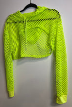 Load image into Gallery viewer, Niel Patrick Harris neon mesh crop hoodie
