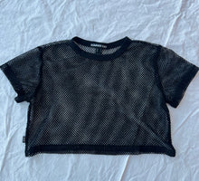 Load image into Gallery viewer, Netted mesh crop t shirt
