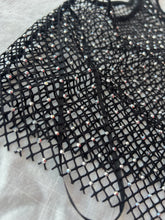 Load image into Gallery viewer, Black Mesh sparkly crop tank
