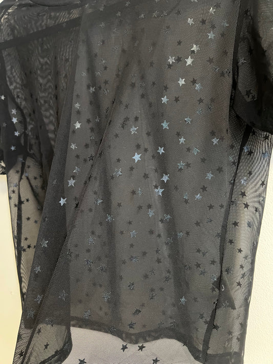 Sky full of stars sparkle mesh top