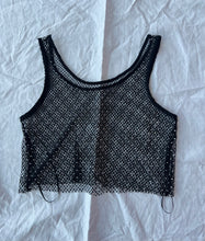 Load image into Gallery viewer, Black Mesh sparkly crop tank
