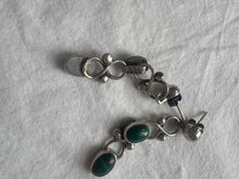 Load image into Gallery viewer, Malachite + silver earrings
