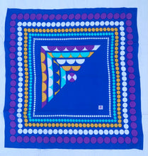 Load image into Gallery viewer, Polka Dot Triangles Silk Scarf
