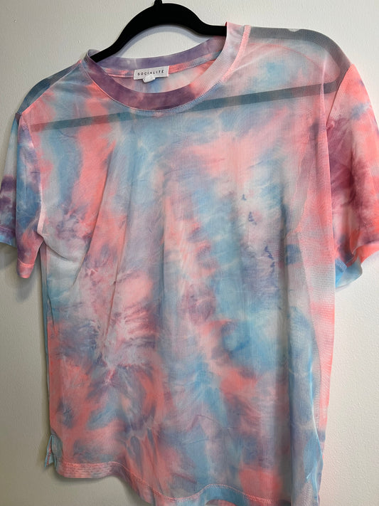 Jojo Siwa tie dye mesh top