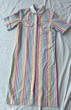 Load image into Gallery viewer, Pastel rainbow stripes duster dress
