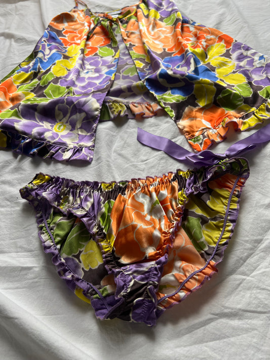 Miley satin floral set
