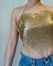 Load image into Gallery viewer, metallic mesh pink gold top
