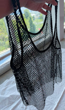 Load image into Gallery viewer, Black Mesh sparkly crop tank
