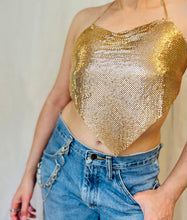 Load image into Gallery viewer, metallic mesh pink gold top
