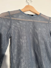 Load image into Gallery viewer, Istanbul silver blue netted top
