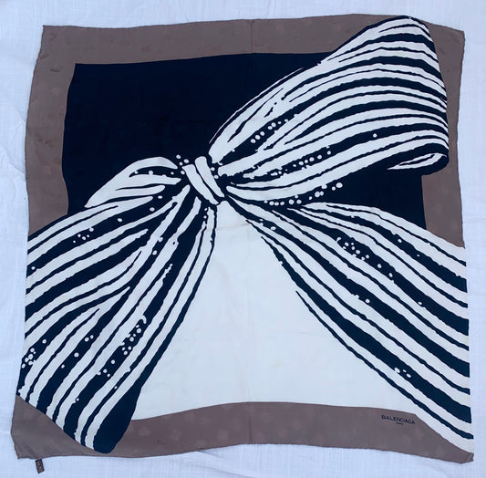 Balanciaga Bow graphic Silk Scarf