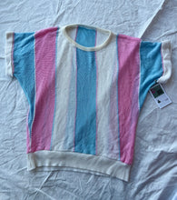 Load image into Gallery viewer, Trans flag knit tee
