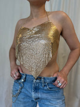 Load image into Gallery viewer, metallic mesh pink gold top
