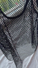 Load and play video in Gallery viewer, Black Mesh sparkly crop tank
