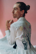 Load image into Gallery viewer, Floral Heights: Pink Tartan hand Painted dress

